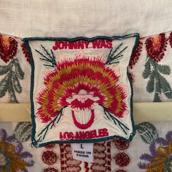 Johnny Was White Tunic with Multicolor Embroidery - Picture 2 of 6